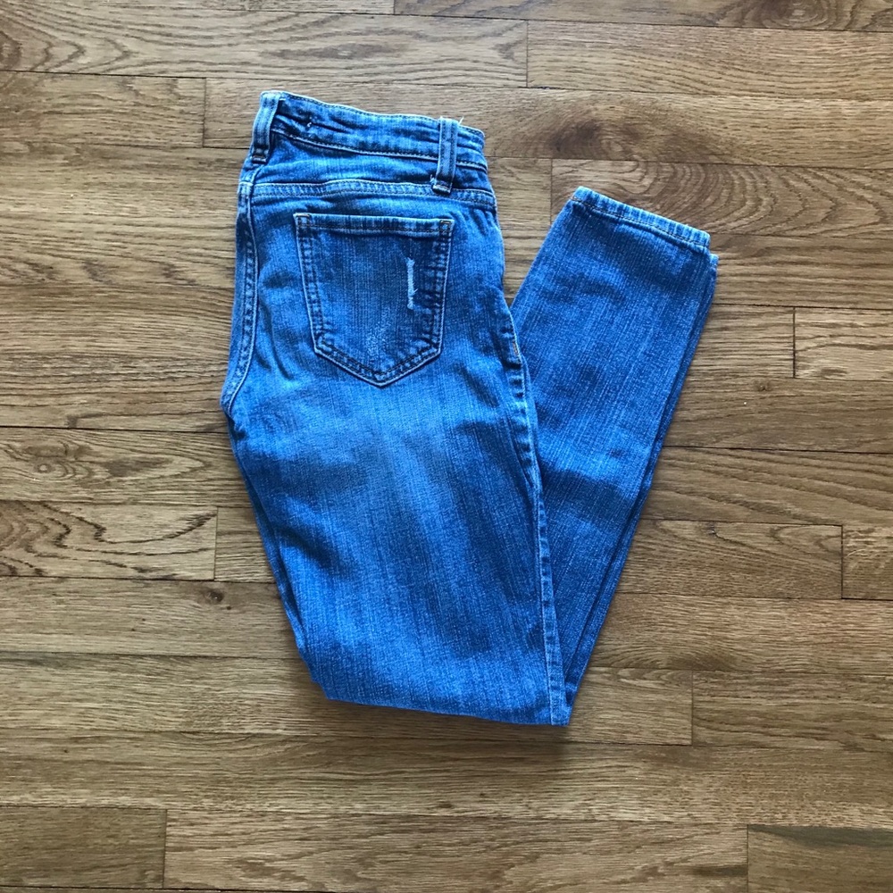 Blue Distressed Skinny Jeans